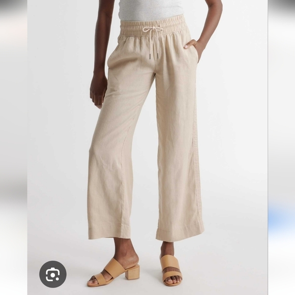 Quince Pants - Quince Womens 100% European Linen Wide Leg Pants Pickets M Comfort